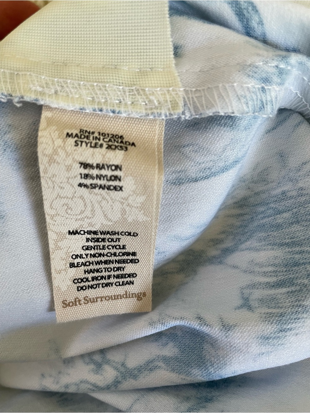 Soft Surroundings Blue / White Toile Print Stretch Pants Size M - Picture 5 of 5